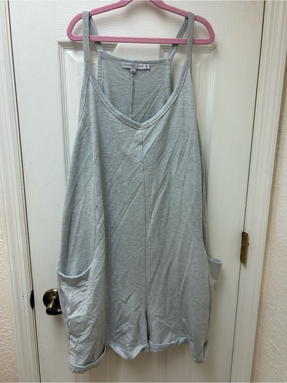 Sincerely Jules Gray Hot Shot Sleeveless Pocketed Romper